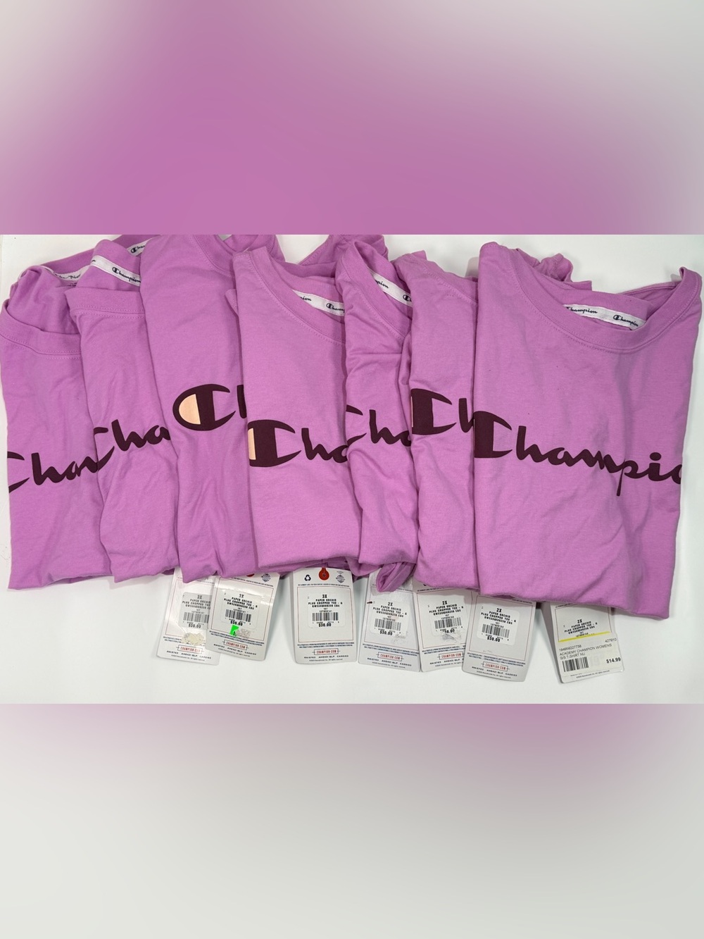 Champion Women's Plus Size Cropped Tee Lot - Paper Orchid - 7 Shirts NWT (2X/3X)